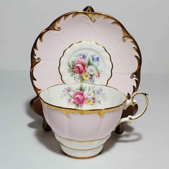Paragon Teacup and Saucer Pink Floral Vintage